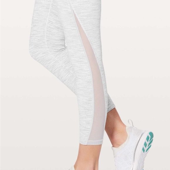 Lululemon Train Times 7/8 Pant leggings *25" size 6 women’s grey mesh W5AOOS - Picture 3 of 8